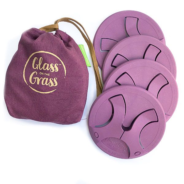 Picture of GLASS ON THE GRASS BERRY BAMBOO COASTERS