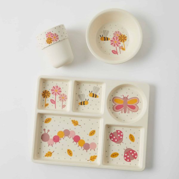 Picture of BAMBOO DIVIDED TRAY PINK