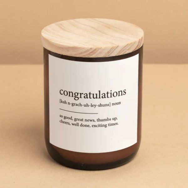 Picture of COMMONFOLK DICTIONARY MEANING CONGRATULATIONS CANDLE